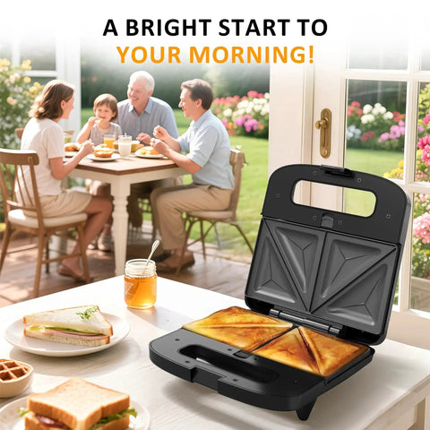 3 In 1 Waffle, Grill And Sandwich Maker With Removable Nonstick Plates, Indicator Lights, 800W Power on kitchen table