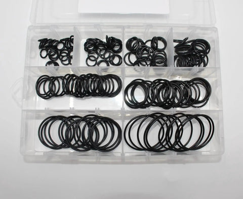 Heavy Duty ORS ORFS Flat Face O Ring Seal Kit for Hydraulic Fittings with Buna N 90 Durometer, 210 Piece Set displayed in box