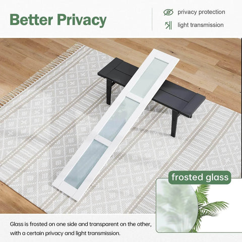 Space Saving Bifold Door For 30 By 80 Opening Preassembled White Frosted Glass Folding Barn Door With Concealed Hardware Kit