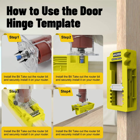 All In One Door Hinge Jig For 3 To 5 Inch Hinges With Square And Radius Corners Pro Grade Door Mortise Template in use