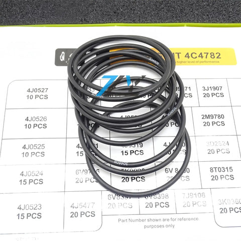 Heavy Duty Nitrile 90 Seal O Ring Kit 4C-4782 All-In-One Direct Replacement For CAT Excavator with multiple O-rings on package