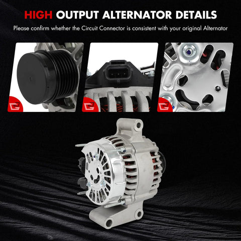 Ford Focus 2.3L 2004 Alternator 115 Amp 12V Replacement For Sedan And Wagon High Output Generator with close-up views