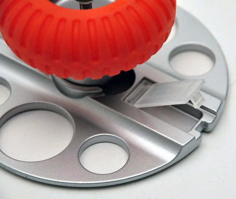 Beefy Aluminum Die Cast Circle Cutter close-up showing adjustable mechanism and included BC-400P blade attachment.