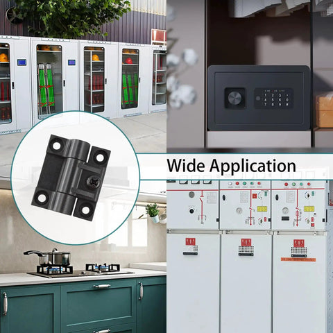 2 Pack Adjustable Torque Position Control Cabinet Door Hinges Black Plastic Hinge Set With Screws, versatile applications