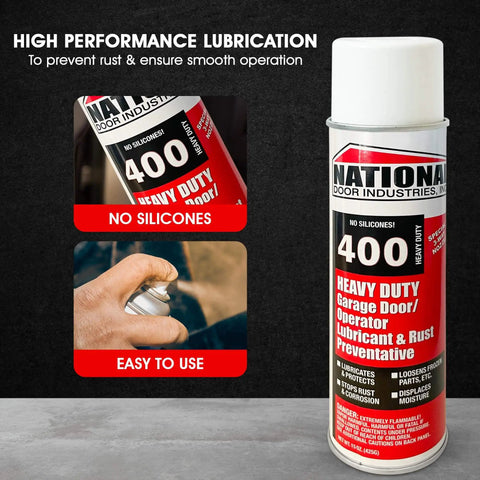 Heavy Duty Garage Door Lubricant Spray With Rust Preventative And Long Lasting Hinge And Track Protection Plus A 3 Way Nozzle