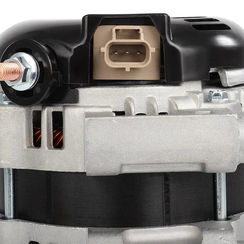Alternator For Jeep Grand Cherokee 3.0L 2014 2018 High Output 220Amp 12V With Six Grooved Pulley CW Rotation Internal Regulator And External Fan For Reliable Charging And Electrical Performance close-up view