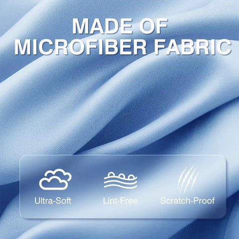 Close-up of ultra-soft microfiber fabric emphasizing lint-free and scratch-proof qualities for 60 Pack Microfiber Cleaning Cloths.