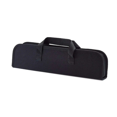 Black storage pouch for 4 Piece Stainless Steel BBQ Grilling Tool Set With Carry Bag Rust-Resistant And Dishwasher Safe Includes Spatula Grill Fork Tongs.