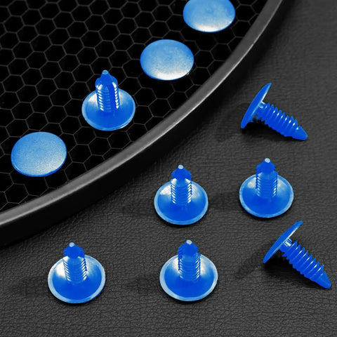 Blue Honeycomb Laser Bed Pins Set, 50 Pieces Of 7.5 To 8 Mm Hold Down Pins For Laser Cutter And Engraver displayed on table