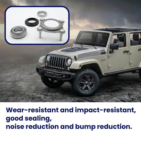 Rear Axle Bearing And Seal Kit For Jeep Wrangler JK JKU 2007-2017 on rugged off-road terrain