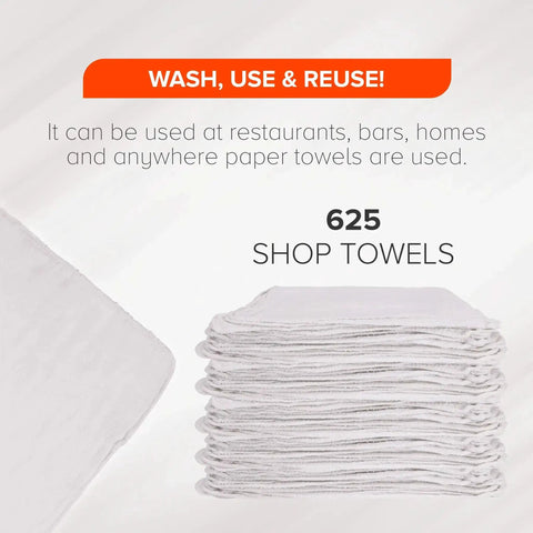 Wholesale Huck Towels 625 Pack 18x18 Premium Cotton Rags For Auto Shop Cleaning Grease And Oil Absorbent Lint Free Reusable