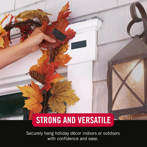 Heavy Duty Tape Roll With Sticky Back Hook And Loop Fasteners For Indoor Outdoor used to hang fall décor on outdoor trim