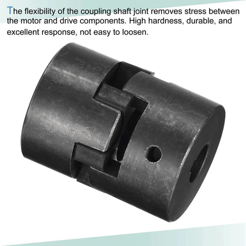 Beefy Flexible Coupling Shaft 14mm To 20mm Bore 53mm Length 44.5mm OD Motor Coupler Joint in black 45# steel material