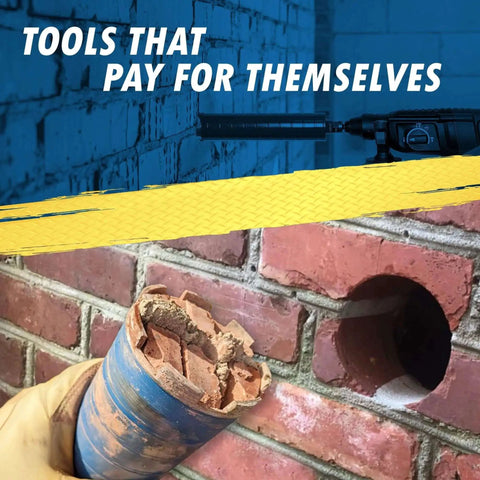 2 Inch Dry Diamond Core Drill Bit For Brick Block And Masonry With 9.5 Inch Drilling Depth 5/8-11 Arbor used in brick wall