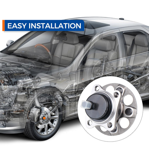 Rear Wheel Bearing And Hub Assembly 512505 for Toyota Prius 2010-2015, shown with installation diagram, highlighting ease of installation.