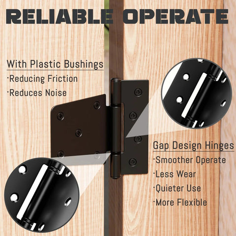 Heavy Duty 3.5 Inch Gate Hinges for Wooden Fences and Vinyl Gates with Screws Included 4 Pack showing reliable operation features
