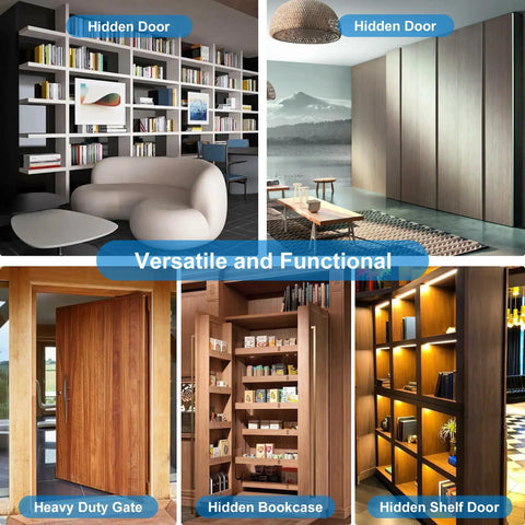 Versatile applications of Heavy Duty Hidden Door Hinge With Silent Operation Jexify Dual Bearing Design for secret doors and bookcases