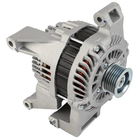 High Output 110Amp 12V Alternator For Mazda 5 2.3L 2008 2009 2010 With CW 6-Groove Pulley Beefed-Up Replacement Premium CNC Castings