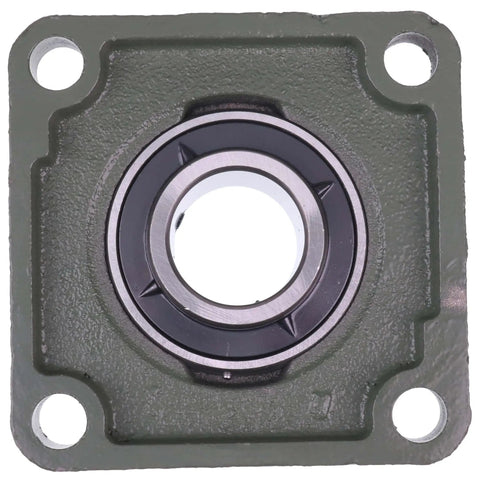 1-3/8 Inch Four Bolt Flange Bearing With Set Screws UCF207-22 front view showing bolt holes and bearing housing