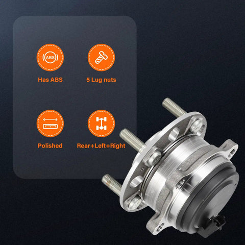 Premium Wheel Bearing And Hub Assembly For Kia Sorento 2016 2020 FWD Rear Left And Right Drop-In Replacement with ABS, 5-lug