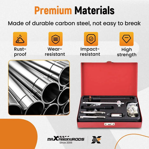 Open case of Spark Plug Thread Repair Kit M14 x 1.25 Taps And Inserts, 26 Piece Rethreading Tools Set with premium carbon steel materials.