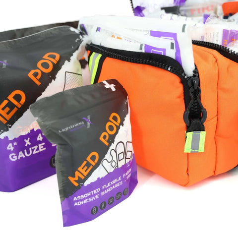 Value Compact Medic First Responder Trauma Bag With Basic Fill Kit For EMS And EMTs showing foam dividers and medical supplies