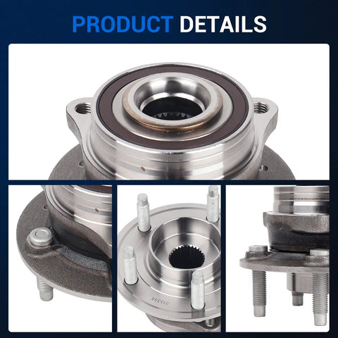 Front And Rear Wheel Bearing Assembly For Chevy Malibu And Buick Vehicles With Five Lug And ABS Fits 2016 To 2021 Malibu LaCrosse