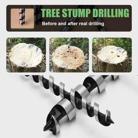 1 Inch Wood Auger Drill Bit For Woodworking Eleven Point Eight Inch Long 26x300mm Hex Shank Half Inch For Hard Wood Soft Wood Plywood And Plastic Durable Auger Bit For Diy Projects And Cabinet Making drilling tree stump