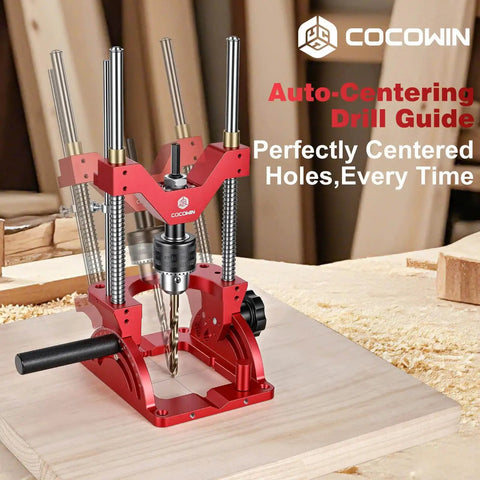 Portable Drill Guide With Adjustable 0 To 60 Degree Jig For Precision Angled Or Straight Holes Auto Centering Alignment