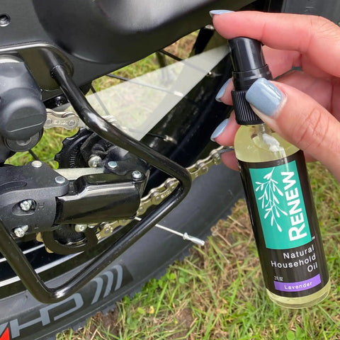 Renew Natural Household Oil Unscented All Purpose Lubricant Spray for Doors Hinges and Locks eco conscious, near bike chain.