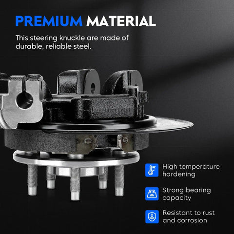 Close-up of rear left and right steering knuckle and wheel bearing hub assembly for Explorer and Mountaineer 2002-2005.