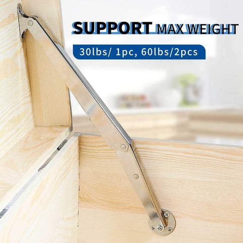 Heavy Duty Lid Hinge With Soft Close Gas Strut For 30 To 60 Pound Lids 200N Gas Spring Satin Nickel Finish installed on wooden box
