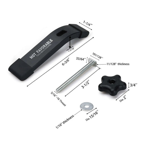 Durable Aluminum 24 Inch T Track Kit With Two Hold Down Clamps For Woodworking Fits 5/16 And 1/4 T Bolts Sandblast Finish