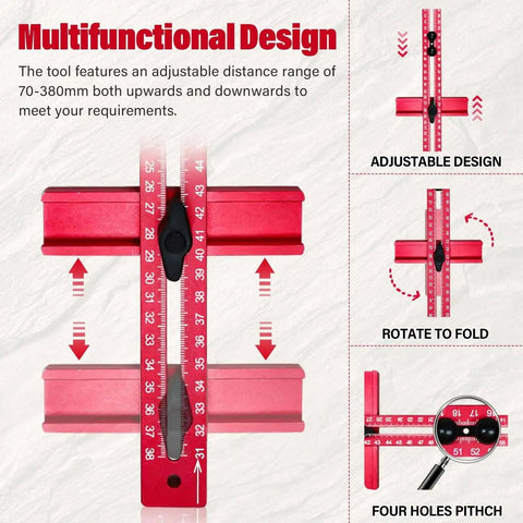 4 In 1 Router Milling Groove Bracket And Circle Cutting Jig In Aluminum Alloy Adjustable Router Guide in Rose Red.