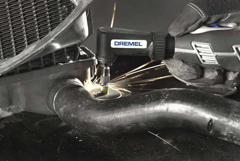 Right Angle Attachment For Rotary Tools By Dremel, 90 Degree Angled Head For Grinding Drilling And Cutting In Tight Spaces, in use