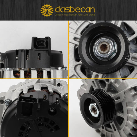 Collage of Beefed-Up 180 Amp High Output Alternator For Hyundai Palisade 2020-2025 And Kia Telluride 2020-2024 showing various angles