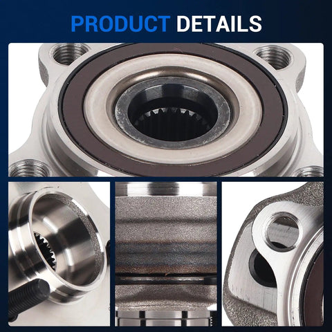 Rear Wheel Hub And Bearing Assembly 512365 For Toyota Highlander 2014-2020 Sienna 2021-2023 Lexus RX350 RX450h RX350L RX450hL 2010-2022 AWD 5-Lug With ABS Go-To Replacement Part, close-up views of bearing details