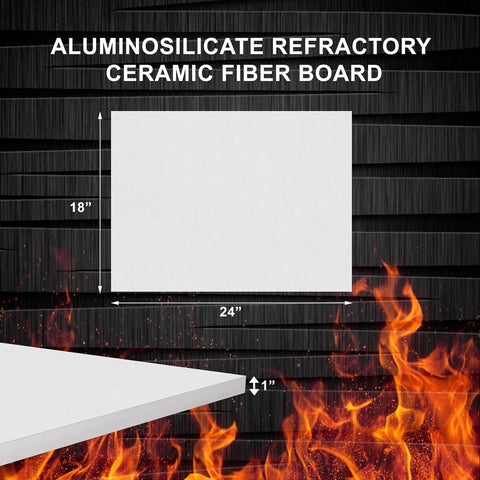 SIMOND STORE ceramic fiber insulation board, 18 x 24 in, 1 in thick, white high-temp board for stoves and kilns