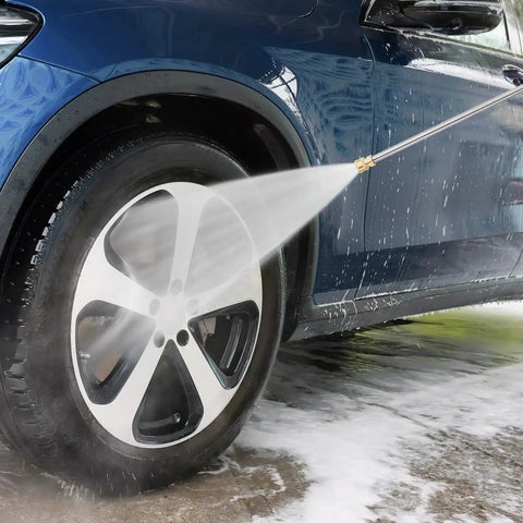 Two Pack 17 Inch Stainless Steel Pressure Washer Extension Wands With Quarter Inch Quick Connect cleaning car tire