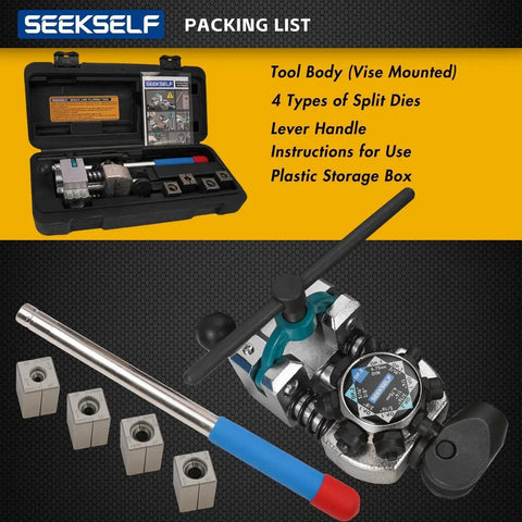Brake Line Flaring Tool Kit For 45 Degree Flares 3/16 1/4 5/16 3/8 Tubing with die blocks and lever handle
