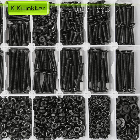 M3 Screw Kit Set With 2540 Pieces Packed With Socket Head And Flat Head M3 Screws From 4mm To 35mm, Zinc Plated Nuts Bolts Washers