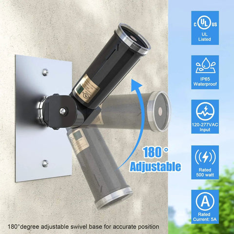 Two Pack Outdoor Photo Cell Sensor For Dusk To Dawn Lighting Auto On Off Photocell Switch UL Listed IP65 Weatherproof