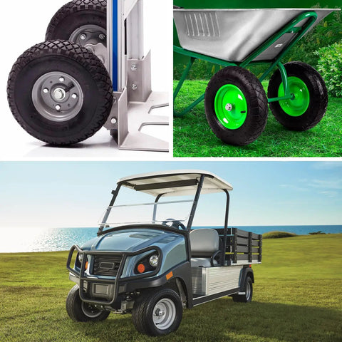 2 Piece Spring Steel Push On Pushnut Cap Stud Five Eighth Inch Axle Fastener With Zinc Finish shown on rolling cart wheels.