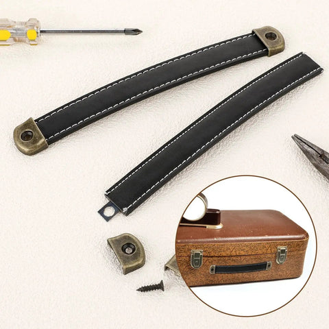 Two Leather Drawer Pulls With Mounting Screws Included For Drawers Cabinets Luggage Trunks And Suitcases Modern Leather Handles