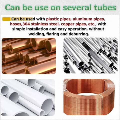 Brass Compression Fittings Kit 230 Pieces With Sleeves Ferrules And Inserts in image showing compatibility with various tubes for automotive projects.