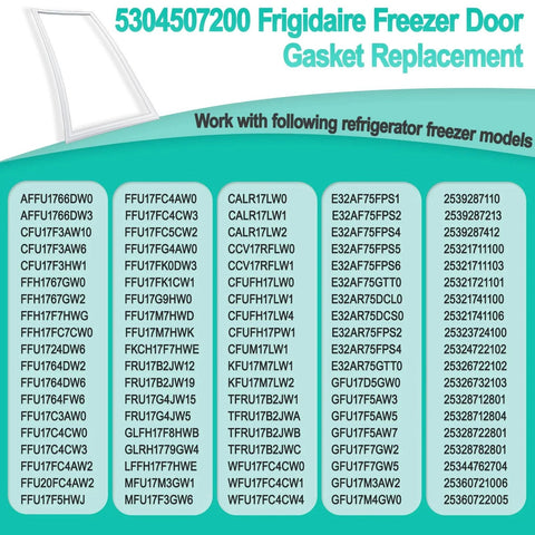 Upgraded 5304507200 Refrigerator Door Gasket For Frigidaire Kenmore Freezers model compatibility chart