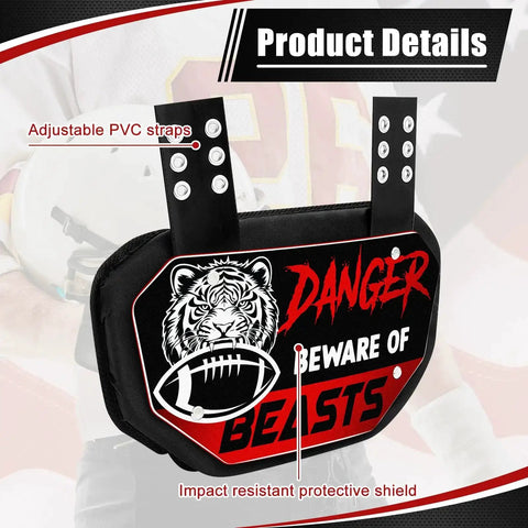 Football Back Plate Lower Back Pads With Adjustable Straps Tiger Pattern