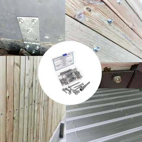 Self Drilling TEK Screws Kit For Metals In 410 Stainless Steel with Hex Head, 50pc installed in wood and metal projects