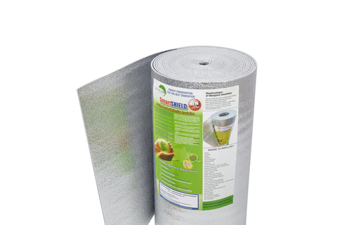 SmartSHIELD foam-core reflective insulation roll, 5mm, 24x25 ft, pure aluminum