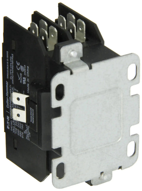 Side view of C25BNB240T Compact Definite Purpose Contactor with 40A inductive rating, 2 poles, 24V AC coil